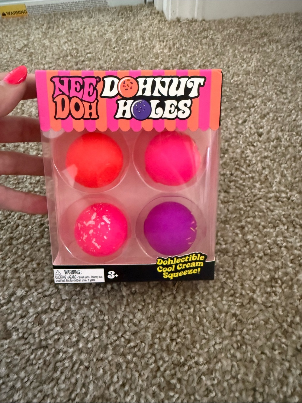 Donut Holes Squishy Set - Neon Pink, Orange, Purple